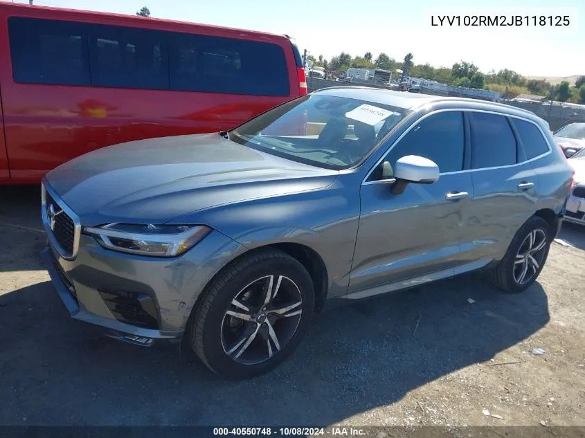 2018 Volvo Xc60 T5 R-Design VIN: LYV102RM2JB118125 Lot: 40550748