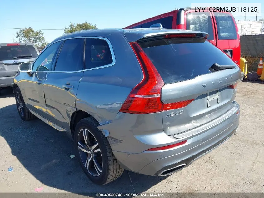 2018 Volvo Xc60 T5 R-Design VIN: LYV102RM2JB118125 Lot: 40550748