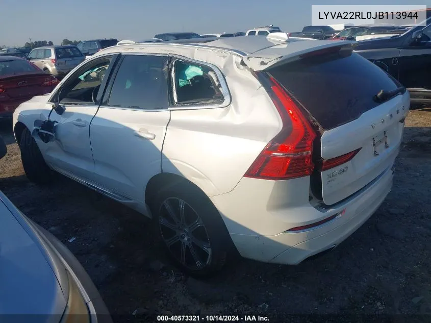 2018 Volvo Xc60 T6 VIN: LYVA22RL0JB113944 Lot: 40573321