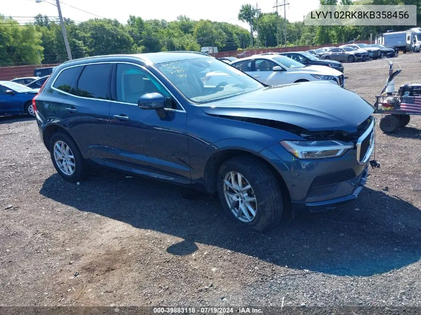 2019 Volvo Xc60 T5 Momentum VIN: LYV102RK8KB358456 Lot: 39883118