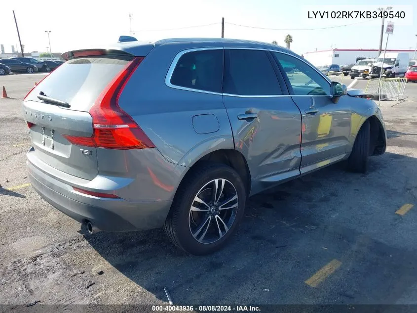 LYV102RK7KB349540 2019 Volvo Xc60 T5 Momentum