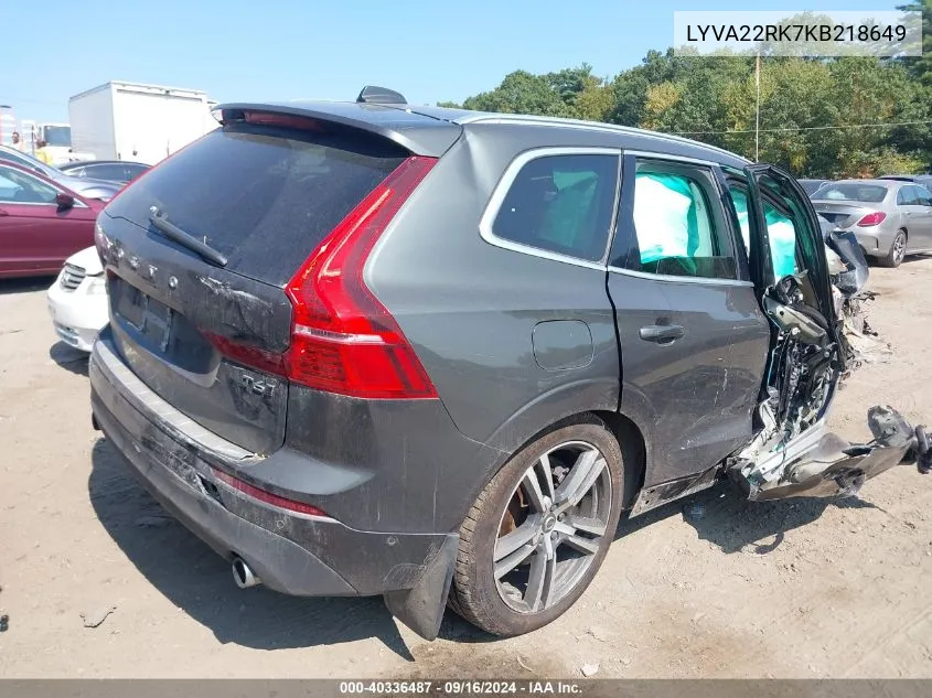 LYVA22RK7KB218649 2019 Volvo Xc60 T6 Momentum