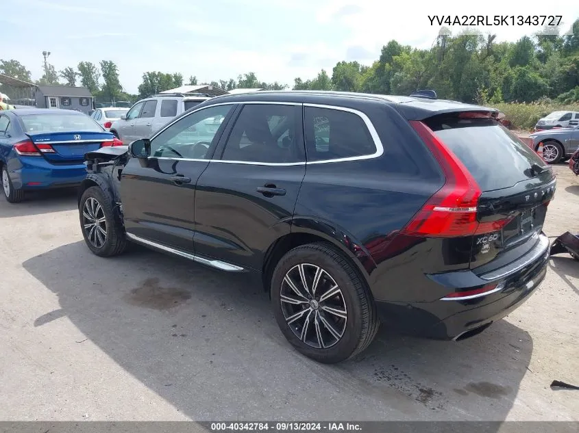 2019 Volvo Xc60 T6 Inscription VIN: YV4A22RL5K1343727 Lot: 40342784