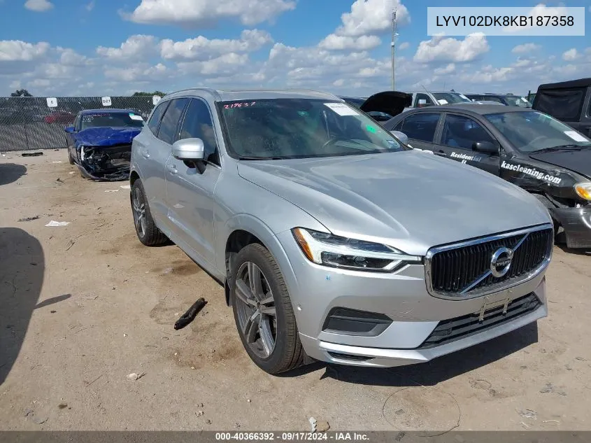 2019 Volvo Xc60 T5 Momentum VIN: LYV102DK8KB187358 Lot: 40366392