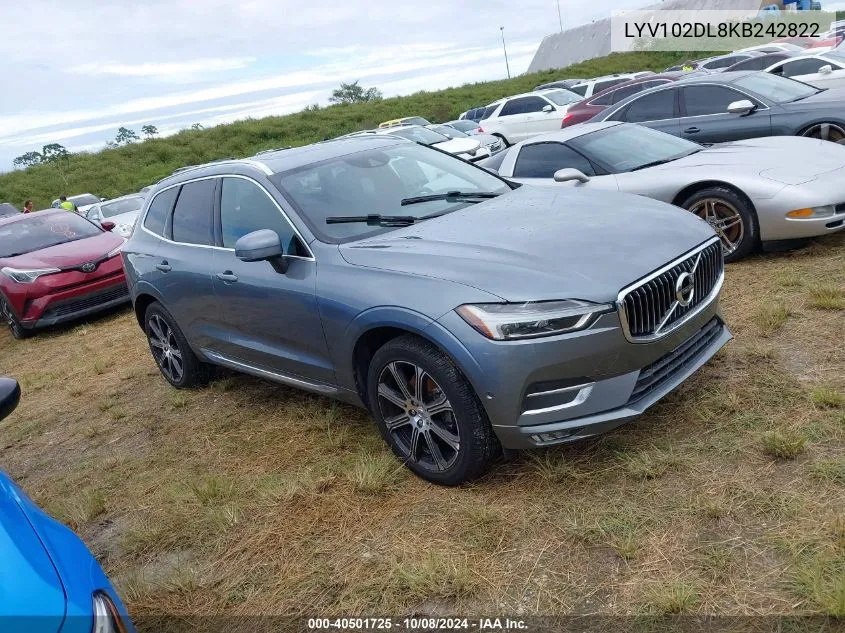 2019 Volvo Xc60 T5 Inscription VIN: LYV102DL8KB242822 Lot: 40501725