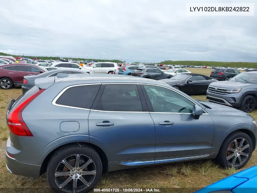 2019 Volvo Xc60 T5 Inscription VIN: LYV102DL8KB242822 Lot: 40501725