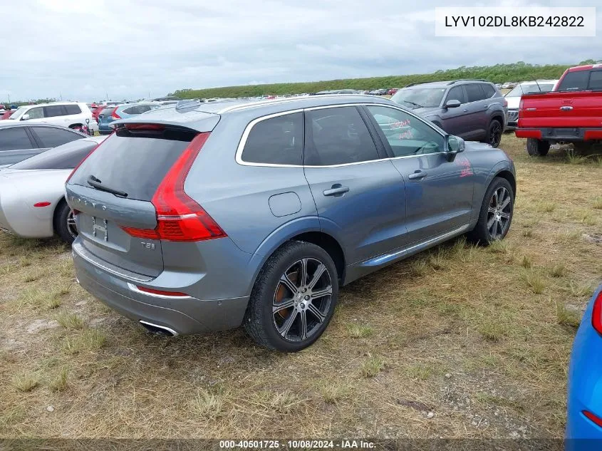 2019 Volvo Xc60 T5 Inscription VIN: LYV102DL8KB242822 Lot: 40501725