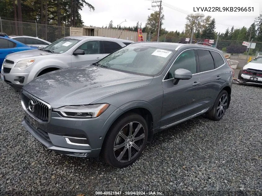 2019 Volvo Xc60 T6 Inscription VIN: LYVA22RL9KB296651 Lot: 40521947