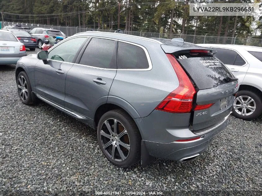 2019 Volvo Xc60 T6 Inscription VIN: LYVA22RL9KB296651 Lot: 40521947