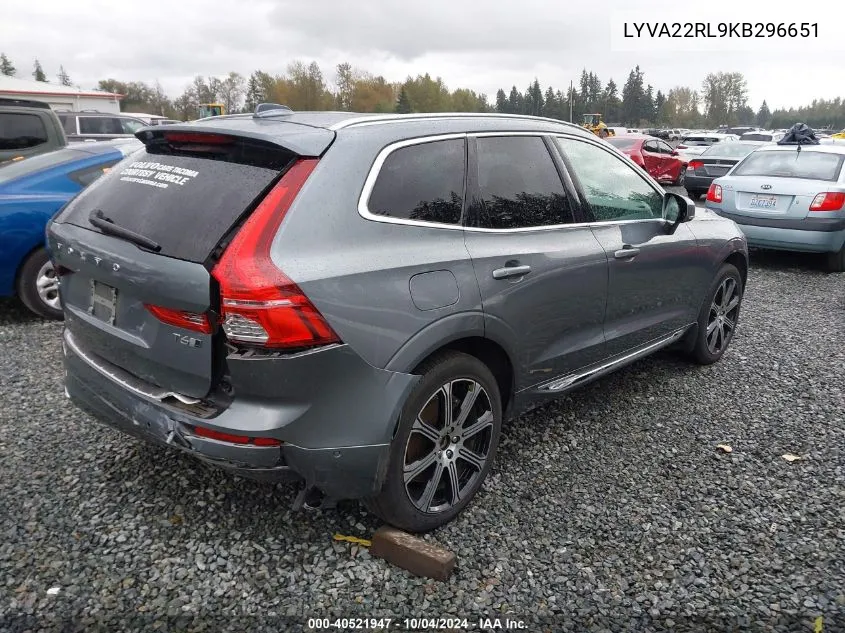 2019 Volvo Xc60 T6 Inscription VIN: LYVA22RL9KB296651 Lot: 40521947