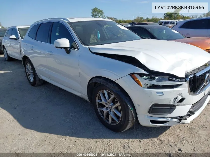 LYV102RK3KB315966 2019 Volvo Xc60 T5