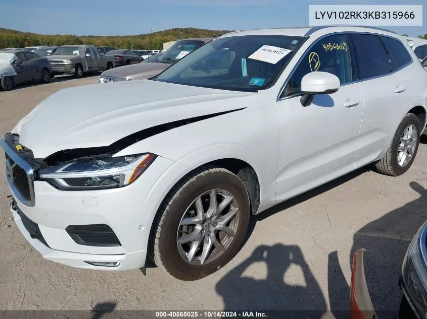 LYV102RK3KB315966 2019 Volvo Xc60 T5