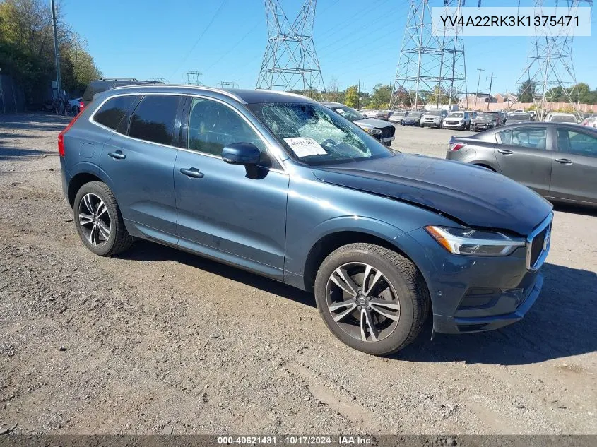 2019 Volvo Xc60 T6 Momentum VIN: YV4A22RK3K1375471 Lot: 40621481