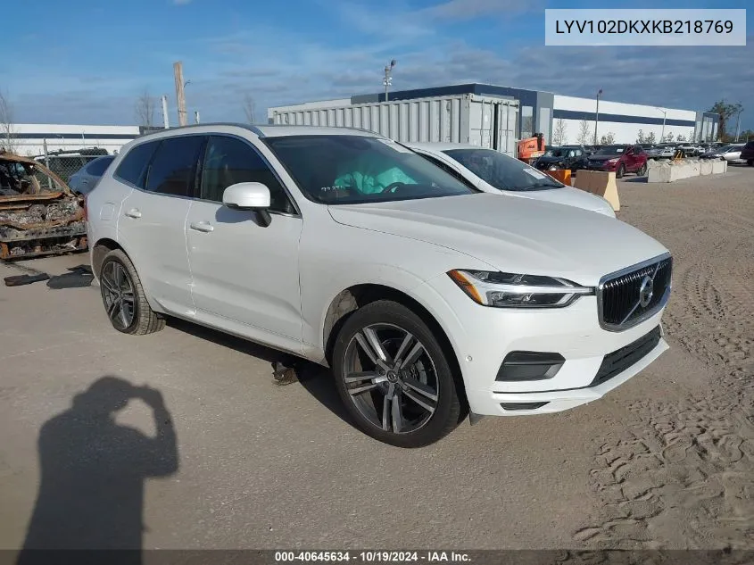 2019 Volvo Xc60 T5 Momentum VIN: LYV102DKXKB218769 Lot: 40645634