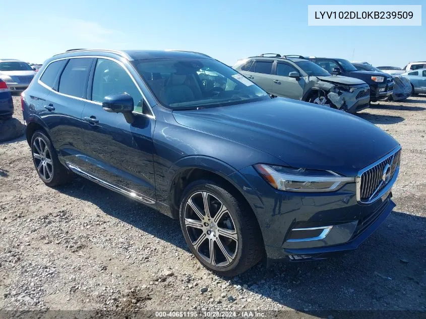 2019 Volvo Xc60 T5 Inscription VIN: LYV102DL0KB239509 Lot: 40651195