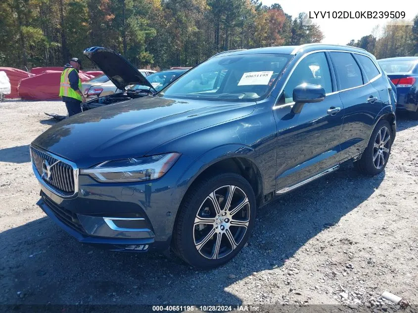 2019 Volvo Xc60 T5 Inscription VIN: LYV102DL0KB239509 Lot: 40651195