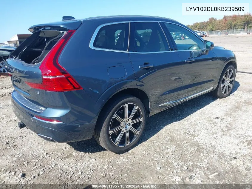 2019 Volvo Xc60 T5 Inscription VIN: LYV102DL0KB239509 Lot: 40651195