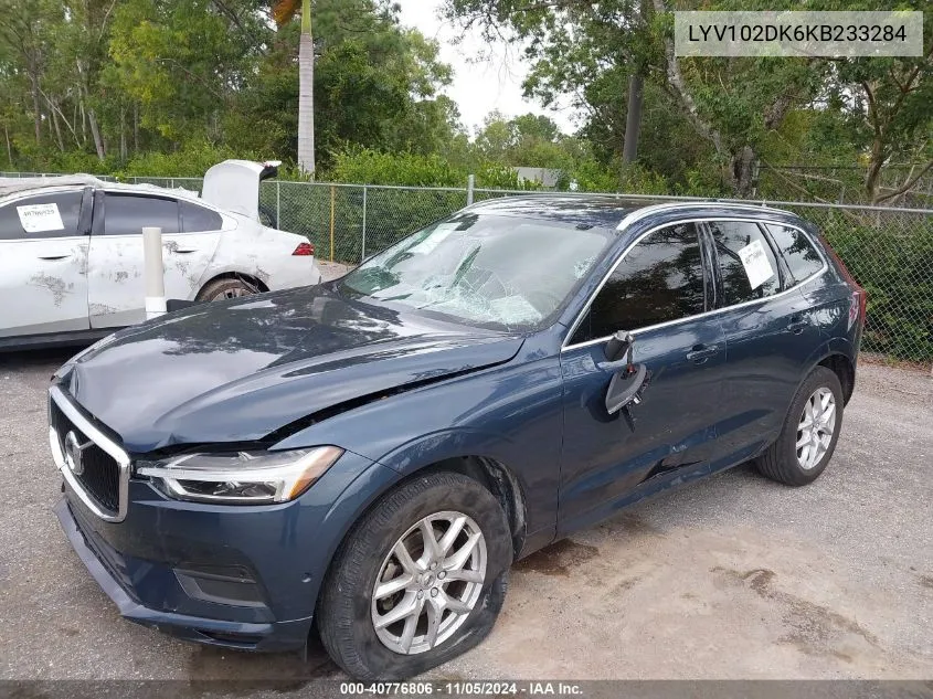 2019 Volvo Xc60 T5 Momentum VIN: LYV102DK6KB233284 Lot: 40776806