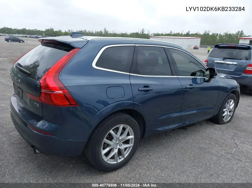 2019 Volvo Xc60 T5 Momentum VIN: LYV102DK6KB233284 Lot: 40776806