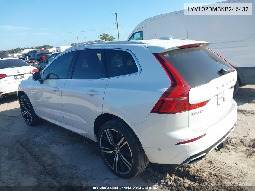 2019 Volvo Xc60 T5 R-Design VIN: LYV102DM3KB246432 Lot: 40844994