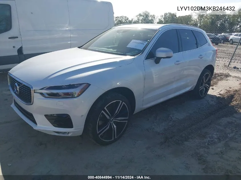 2019 Volvo Xc60 T5 R-Design VIN: LYV102DM3KB246432 Lot: 40844994