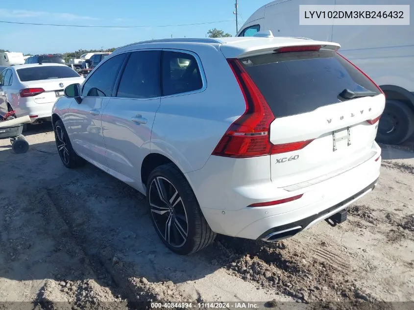 2019 Volvo Xc60 T5 R-Design VIN: LYV102DM3KB246432 Lot: 40844994