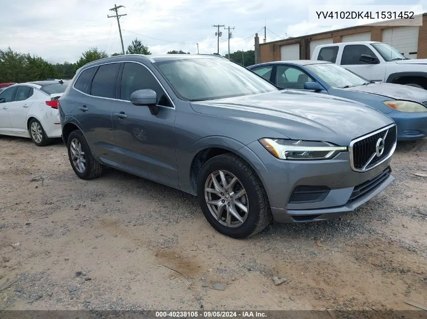 2020 Volvo Xc60 T5 Momentum VIN: YV4102DK4L1531452 Lot: 40238105