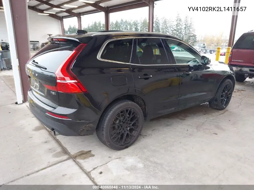 2020 Volvo Xc60 T5 Momentum VIN: YV4102RK2L1411657 Lot: 40865848