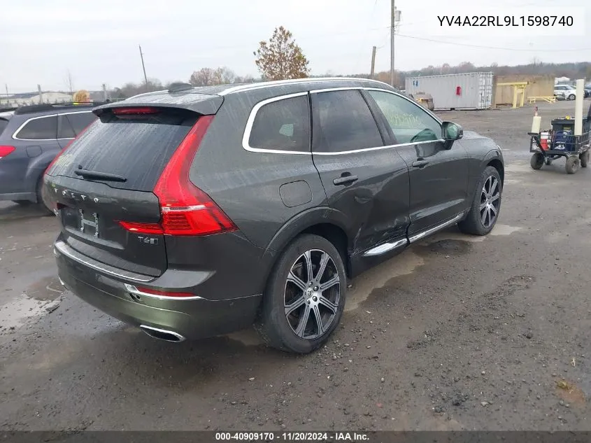 2020 Volvo Xc60 T6 Inscription VIN: YV4A22RL9L1598740 Lot: 40909170