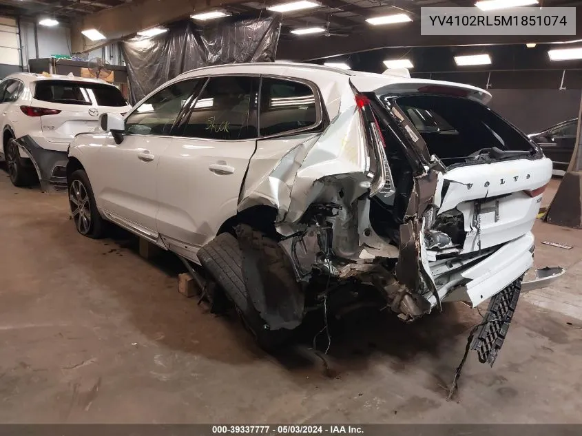 2021 Volvo Xc60 T5 Inscription VIN: YV4102RL5M1851074 Lot: 39337777