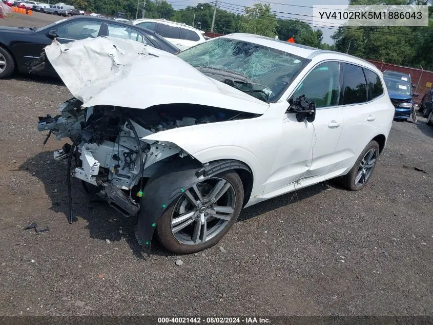 2021 Volvo Xc60 T5 Momentum VIN: YV4102RK5M1886043 Lot: 40021442