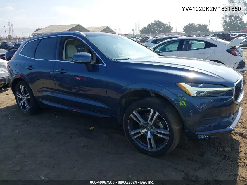 2021 Volvo Xc60 T5 Momentum VIN: YV4102DK2M1831850 Lot: 40067583