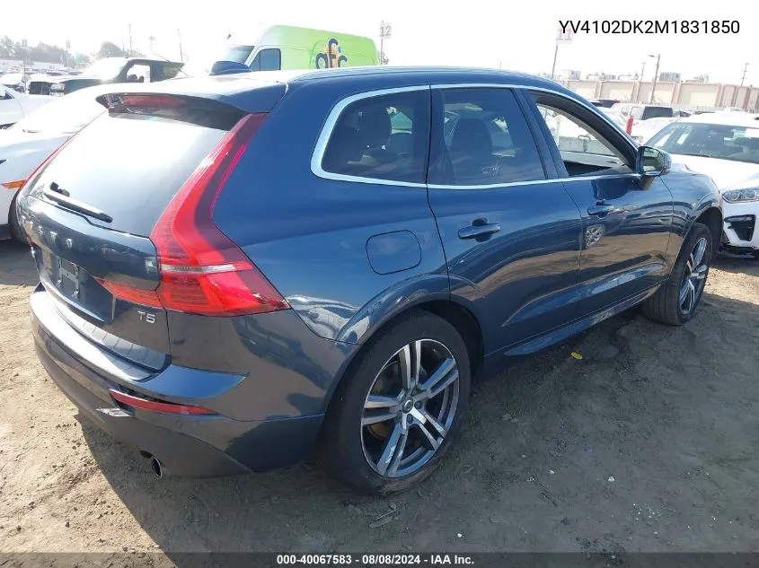 2021 Volvo Xc60 T5 Momentum VIN: YV4102DK2M1831850 Lot: 40067583