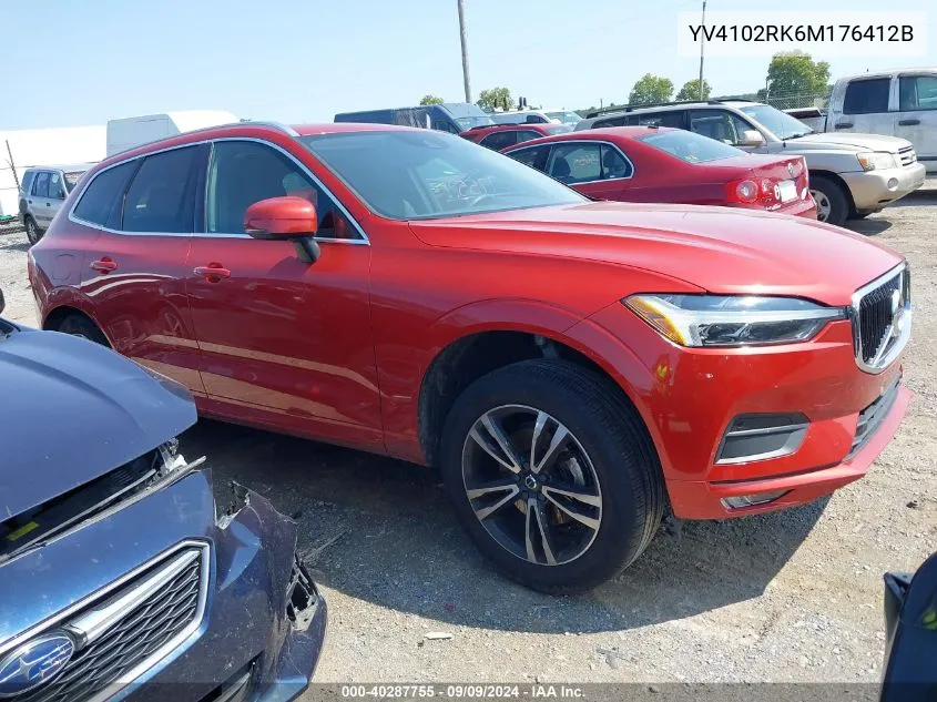 2021 Volvo Xc60 T5 Momentum VIN: YV4102RK6M176412B Lot: 40287755