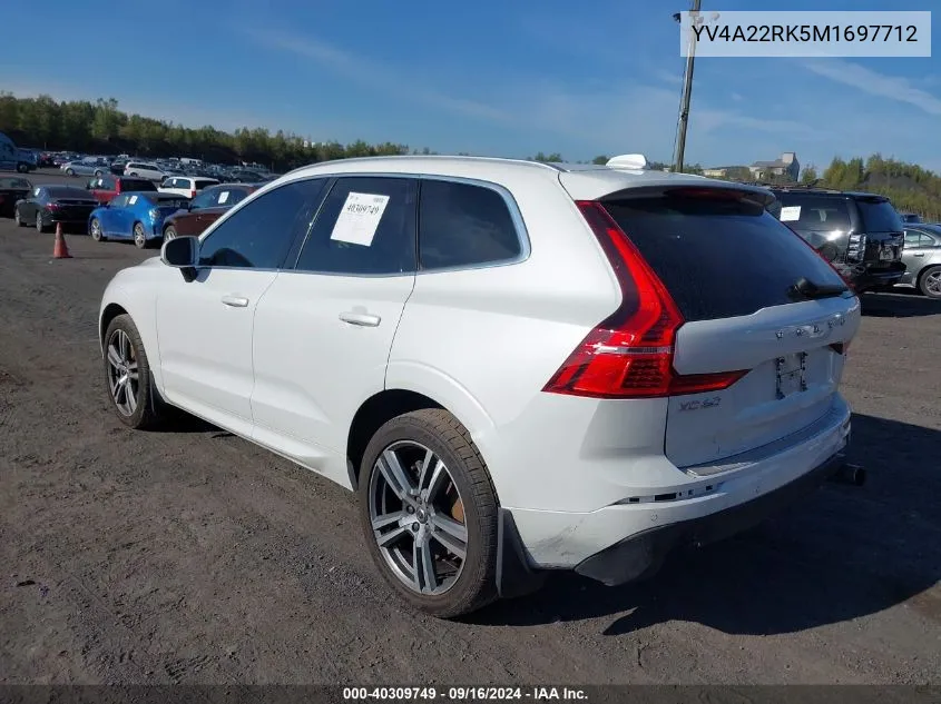 2021 Volvo Xc60 T6 Momentum VIN: YV4A22RK5M1697712 Lot: 40309749