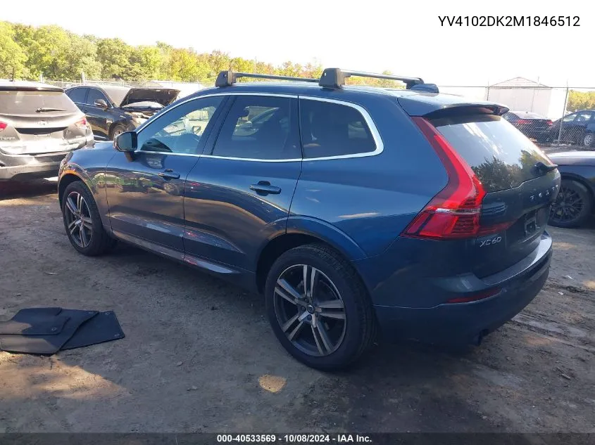 2021 Volvo Xc60 T5 Momentum VIN: YV4102DK2M1846512 Lot: 40533569