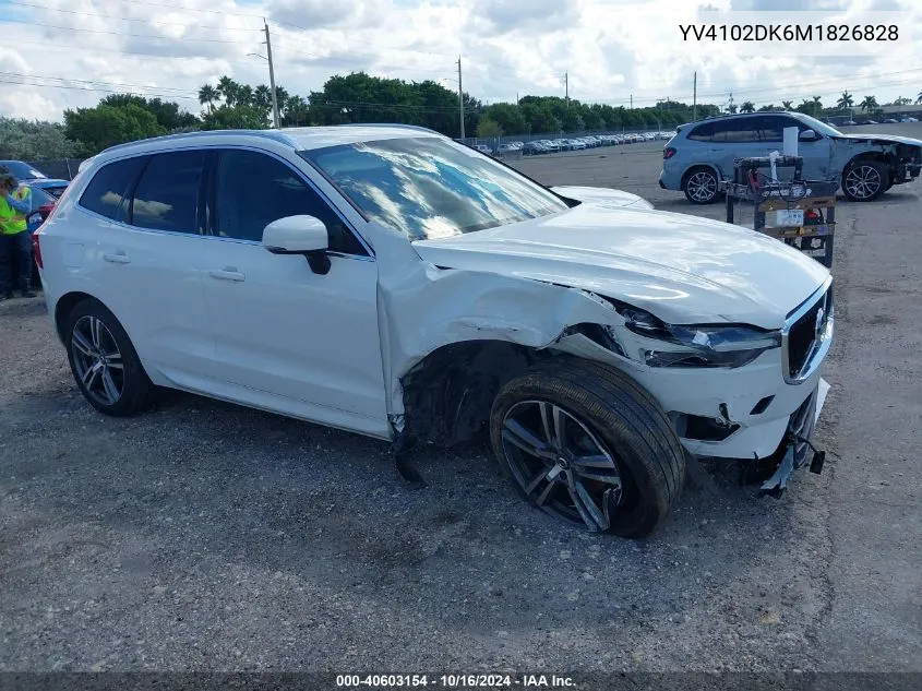 2021 Volvo Xc60 T5 Momentum VIN: YV4102DK6M1826828 Lot: 40603154