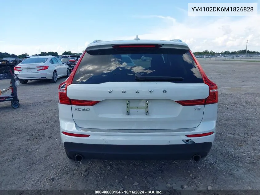 2021 Volvo Xc60 T5 Momentum VIN: YV4102DK6M1826828 Lot: 40603154