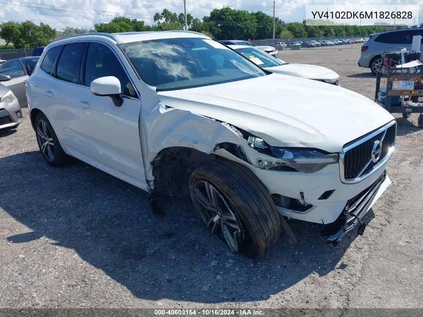 2021 Volvo Xc60 T5 Momentum VIN: YV4102DK6M1826828 Lot: 40603154