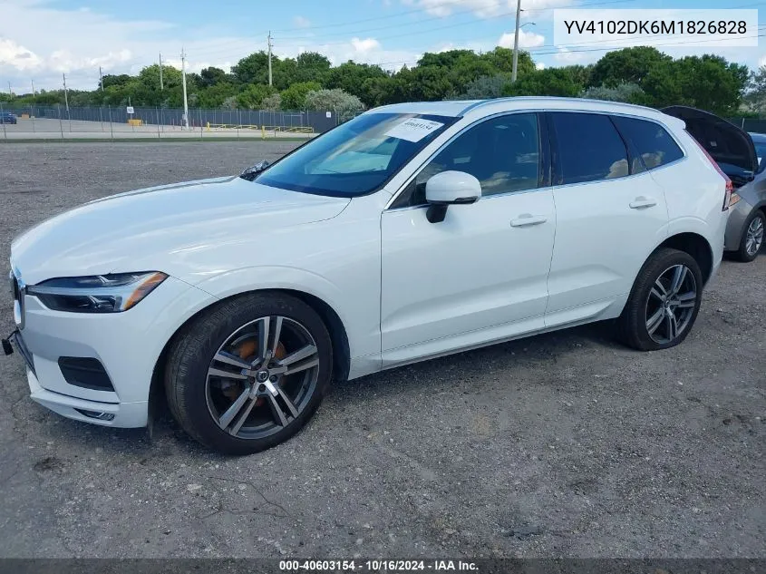 2021 Volvo Xc60 T5 Momentum VIN: YV4102DK6M1826828 Lot: 40603154