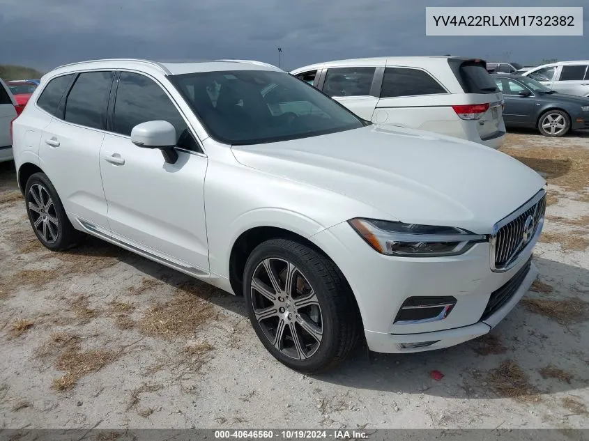 2021 Volvo Xc60 T6 Inscription VIN: YV4A22RLXM1732382 Lot: 40646560