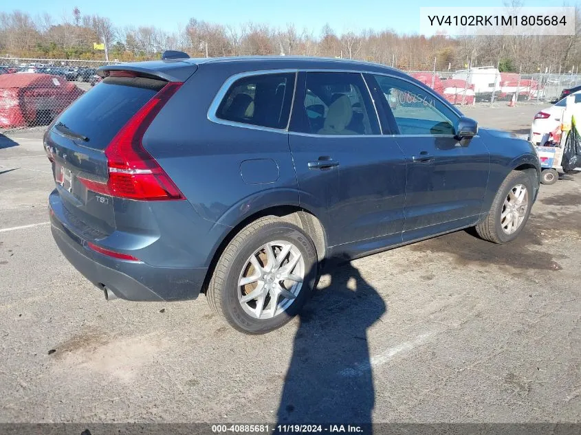 2021 Volvo Xc60 T5 Momentum VIN: YV4102RK1M1805684 Lot: 40885681