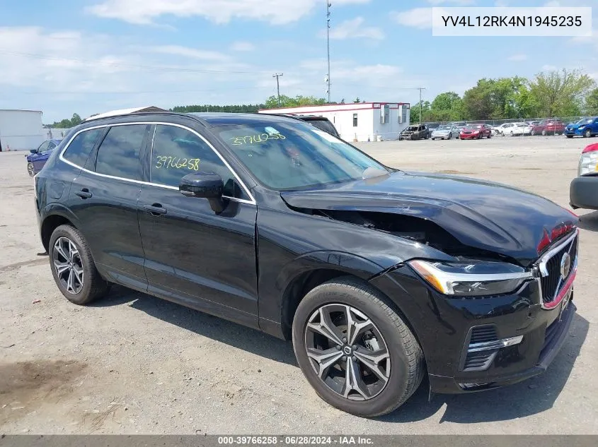 2022 Volvo Xc60 B5 Momentum VIN: YV4L12RK4N1945235 Lot: 39766258