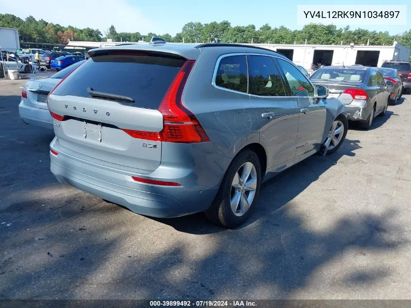 2022 Volvo Xc60 B5 Momentum VIN: YV4L12RK9N1034897 Lot: 39899492