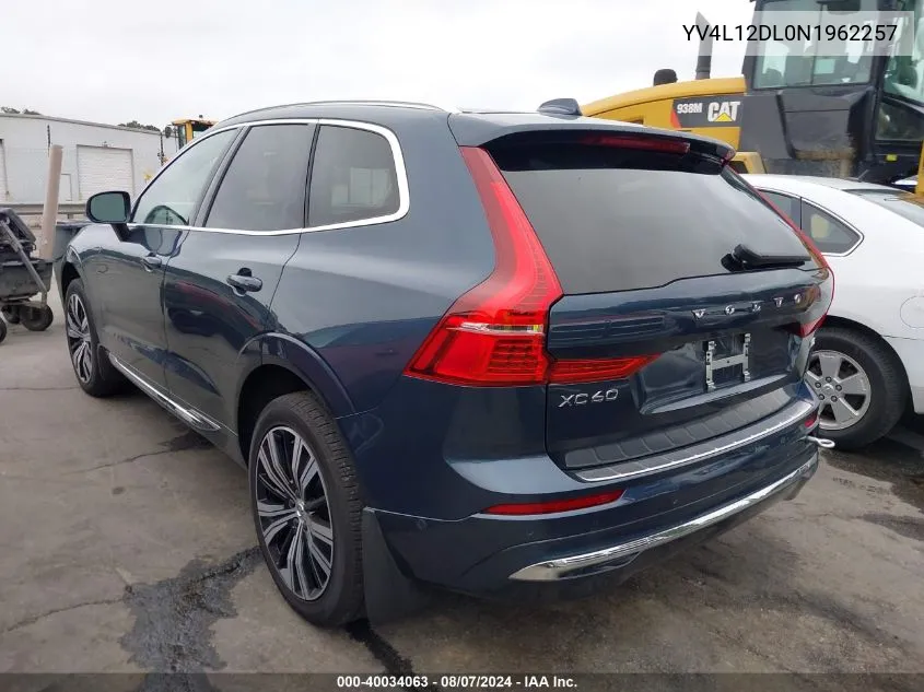 2022 Volvo Xc60 B5 Inscription VIN: YV4L12DL0N1962257 Lot: 40034063