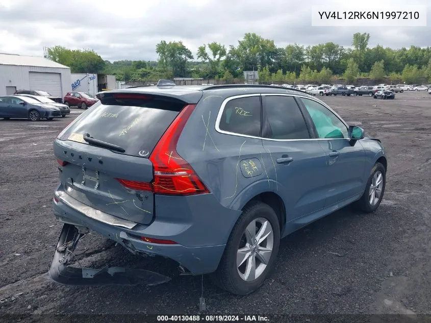 2022 Volvo Xc60 B5 Momentum VIN: YV4L12RK6N1997210 Lot: 40130488