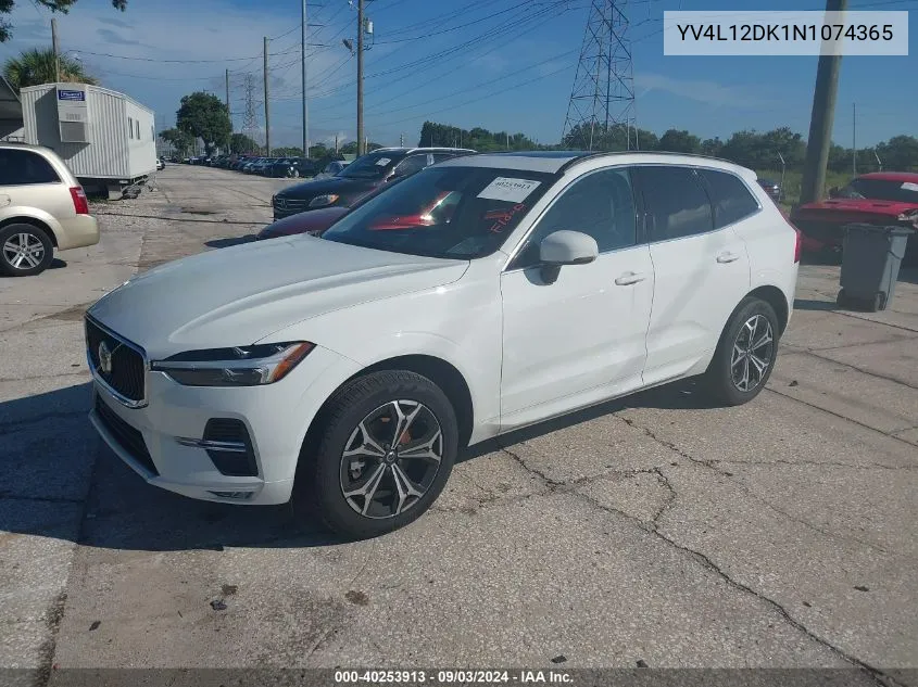 2022 Volvo Xc60 B5 Momentum VIN: YV4L12DK1N1074365 Lot: 40253913