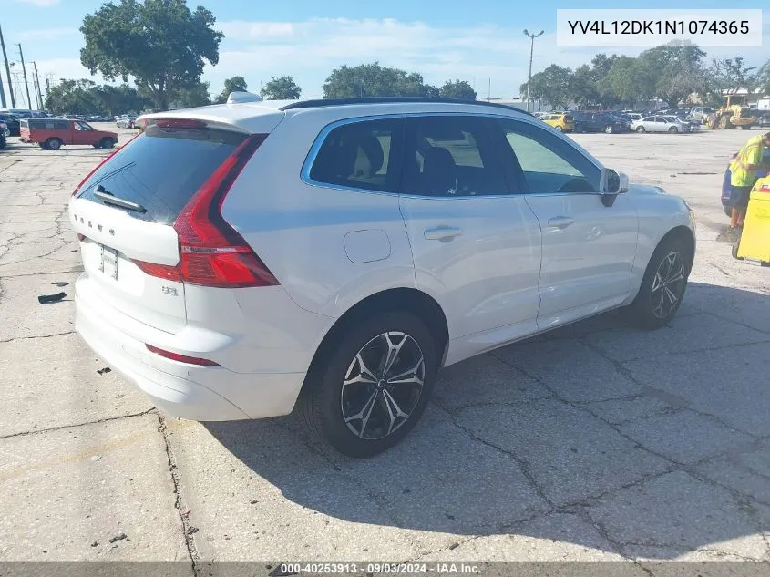 2022 Volvo Xc60 B5 Momentum VIN: YV4L12DK1N1074365 Lot: 40253913