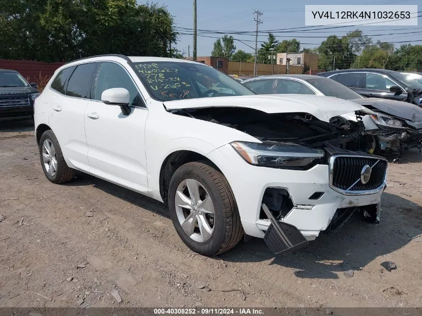 2022 Volvo Xc60 B5 Momentum VIN: YV4L12RK4N1032653 Lot: 40308252