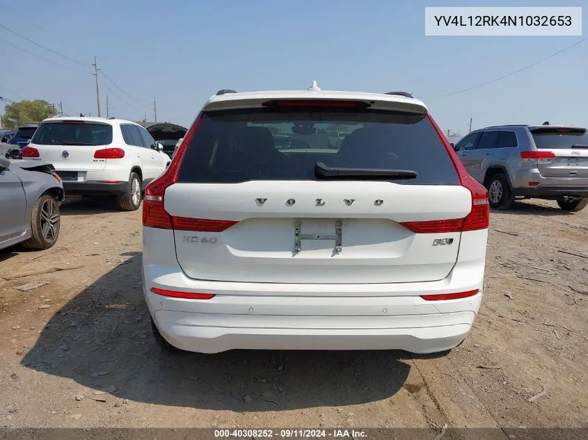 2022 Volvo Xc60 B5 Momentum VIN: YV4L12RK4N1032653 Lot: 40308252